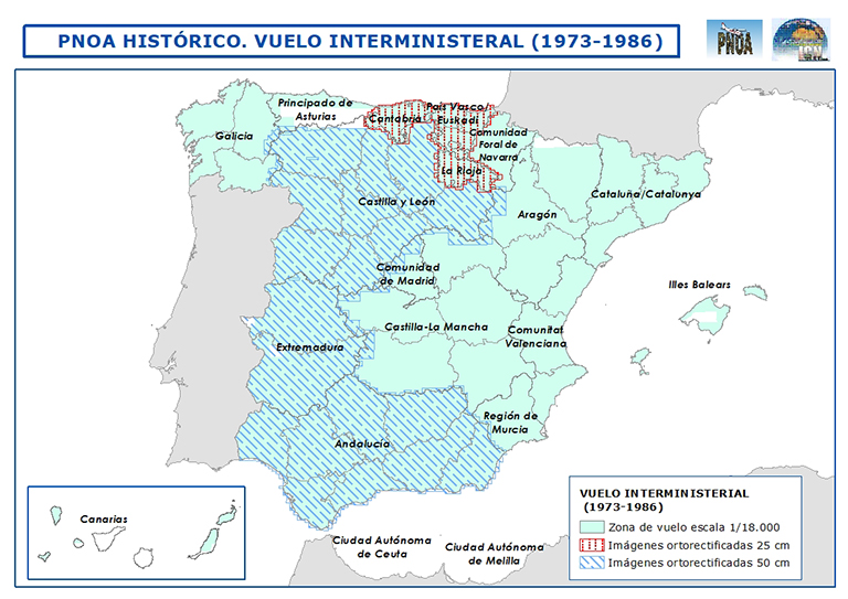 Mapa del vuelo Interministerial (1973-1986)