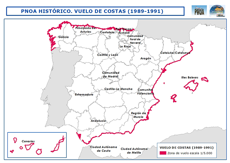 Mapa del vuelo Costas (1989-1991)