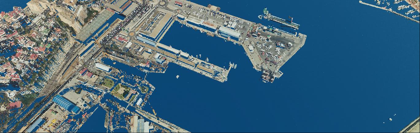 Fotografía aérea del Puerto de Cádiz en RGB